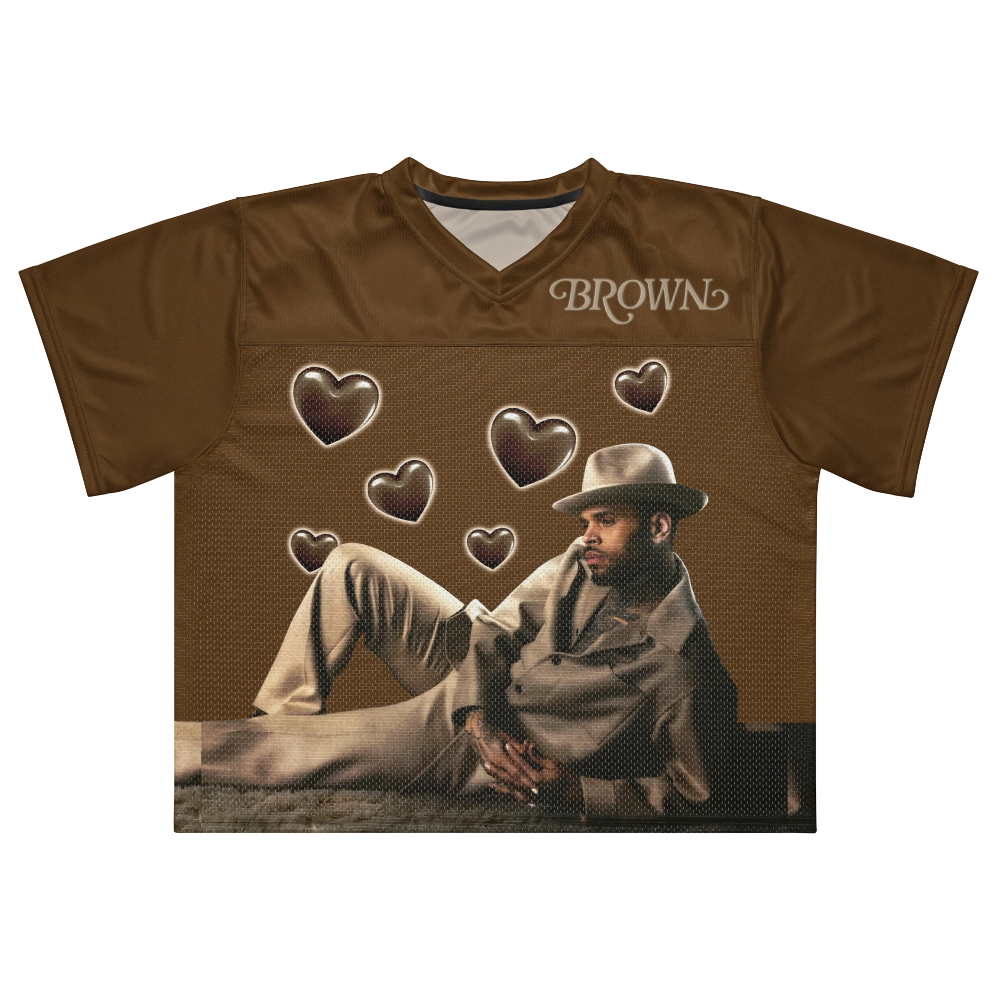 BROWN ALBUM BOXY FOOTBALL JERSEY