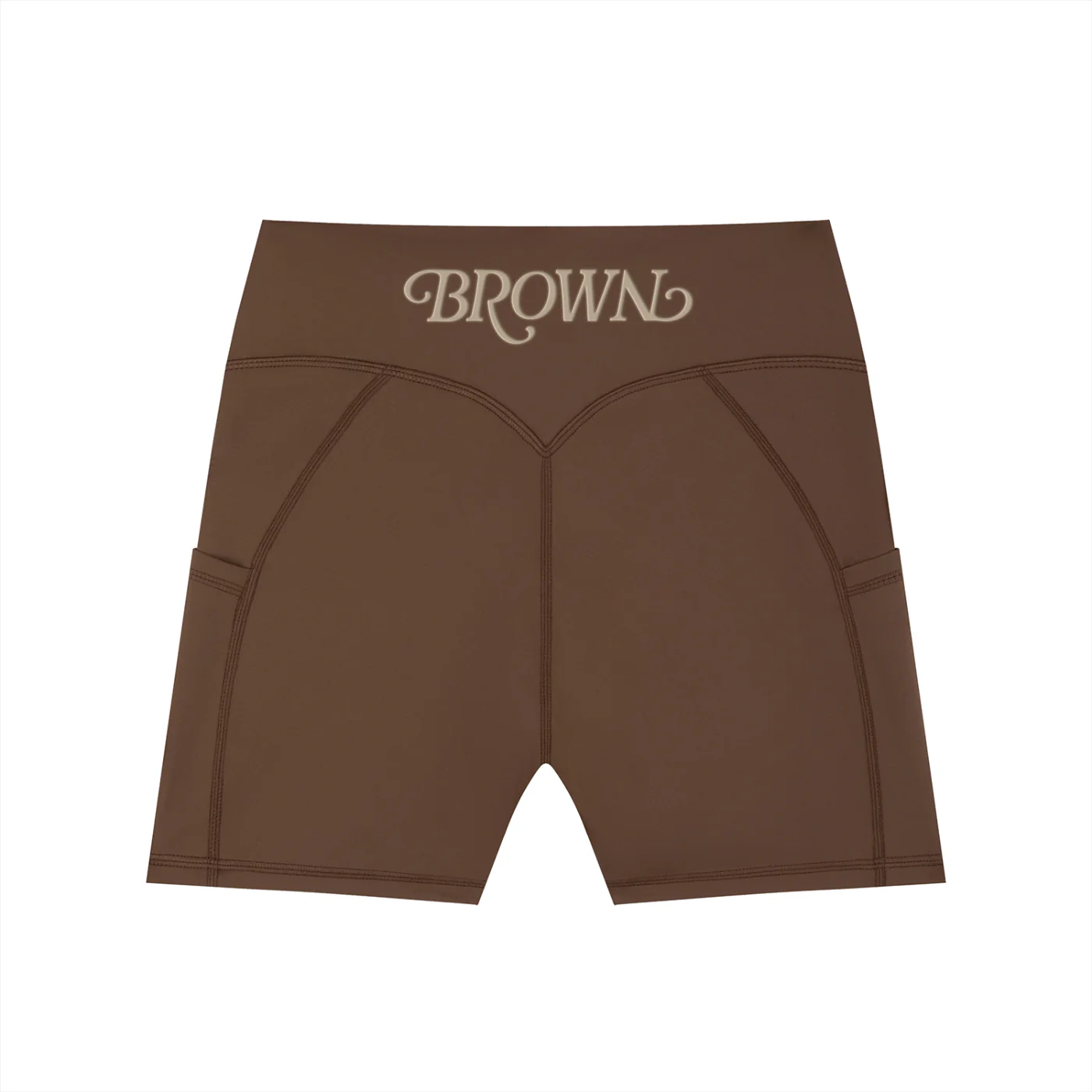 BROWN ALBUM Women's High-Waisted Pocket Biker Shorts