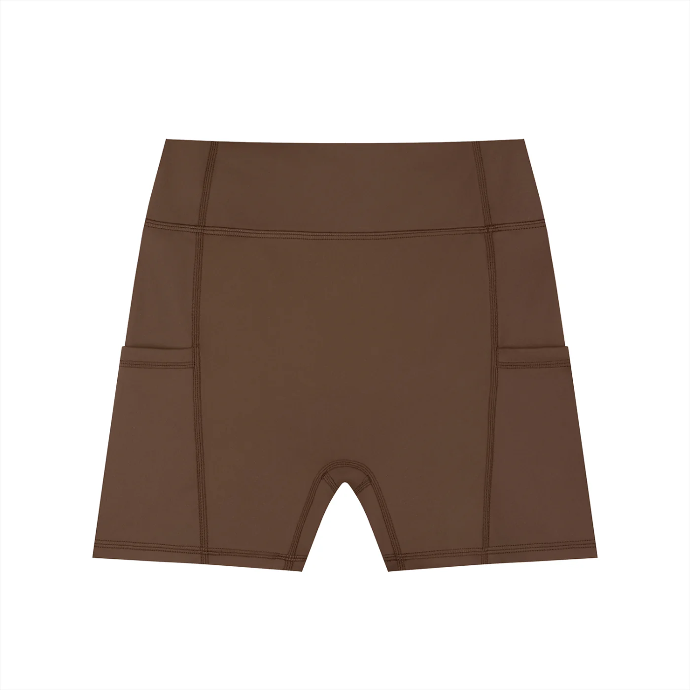 BROWN ALBUM Women's High-Waisted Pocket Biker Shorts - Image 2