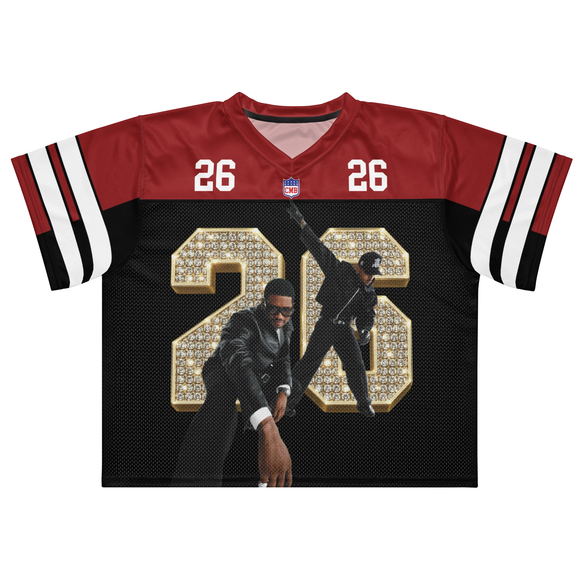 BROWN BLING Boxy football jersey