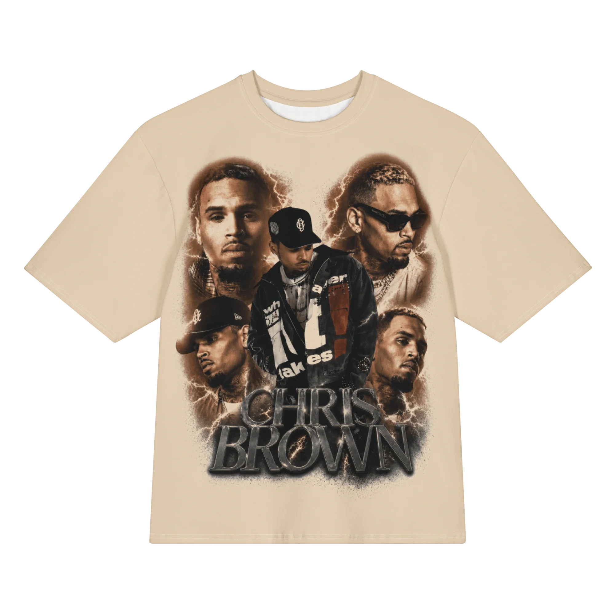 BROWN LIGHTNING Oversized cotton t-shirt