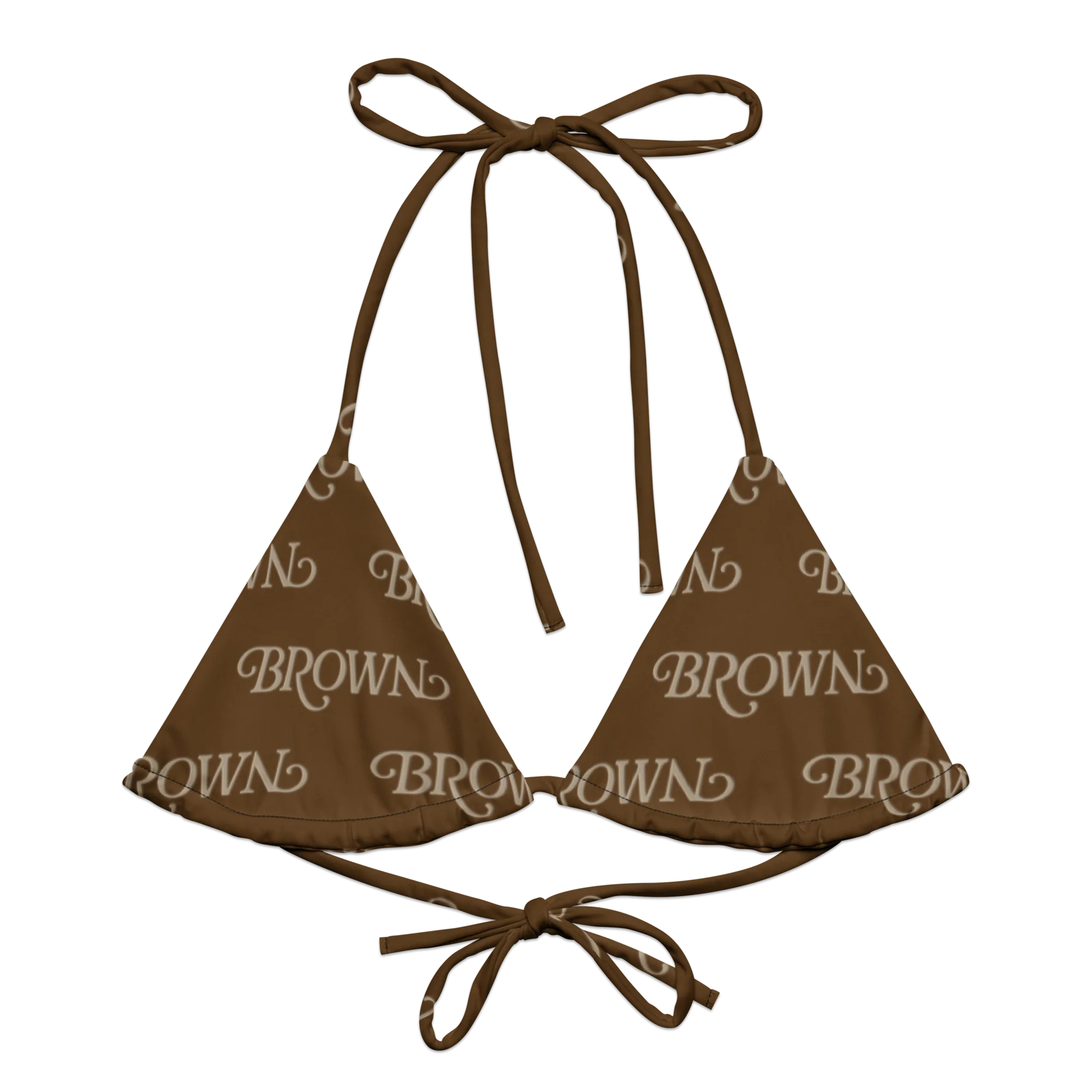BROWN LOGO BIKINI TOP