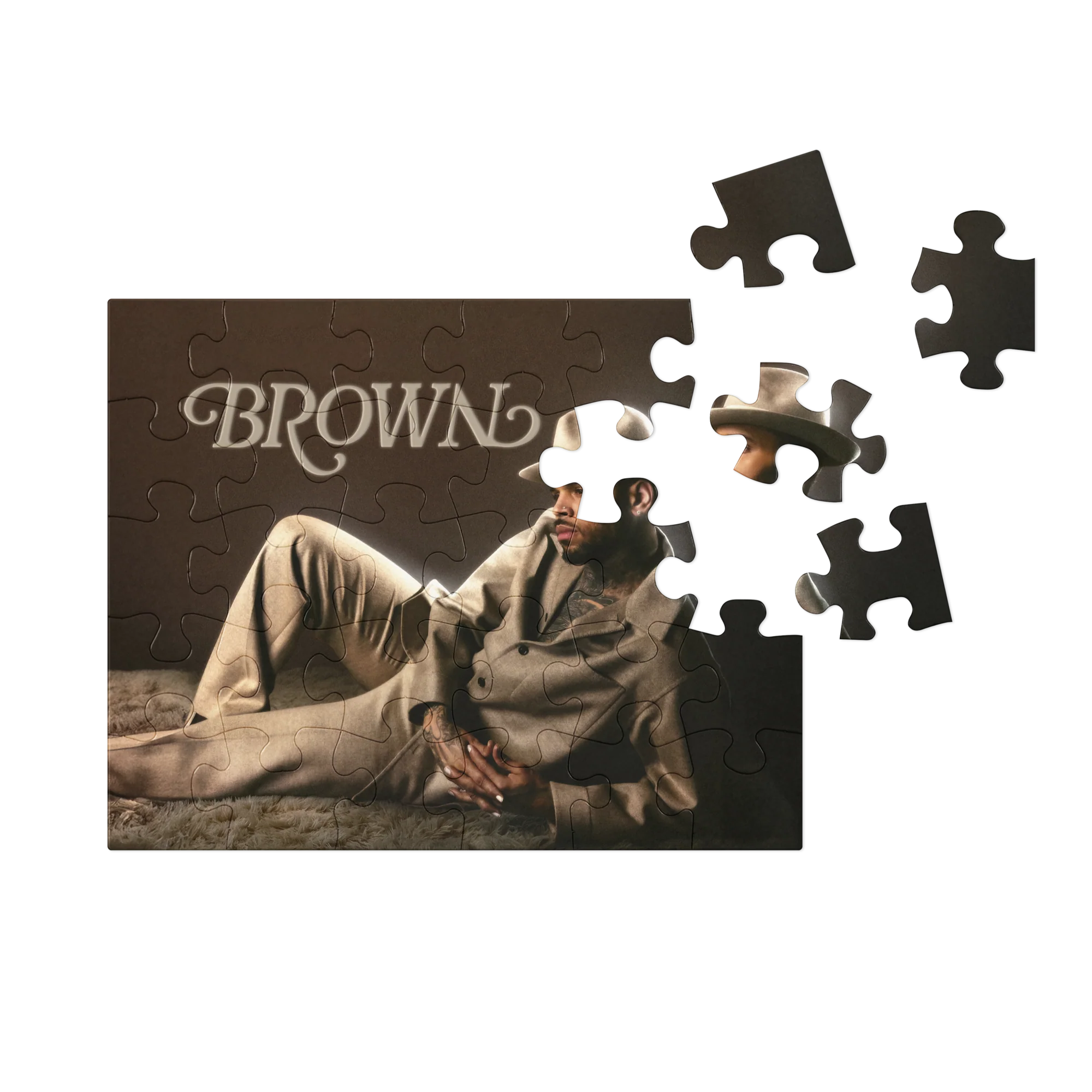 BROWN PUZZLE JIGSAW PUZZLE WITH TIN - Image 4