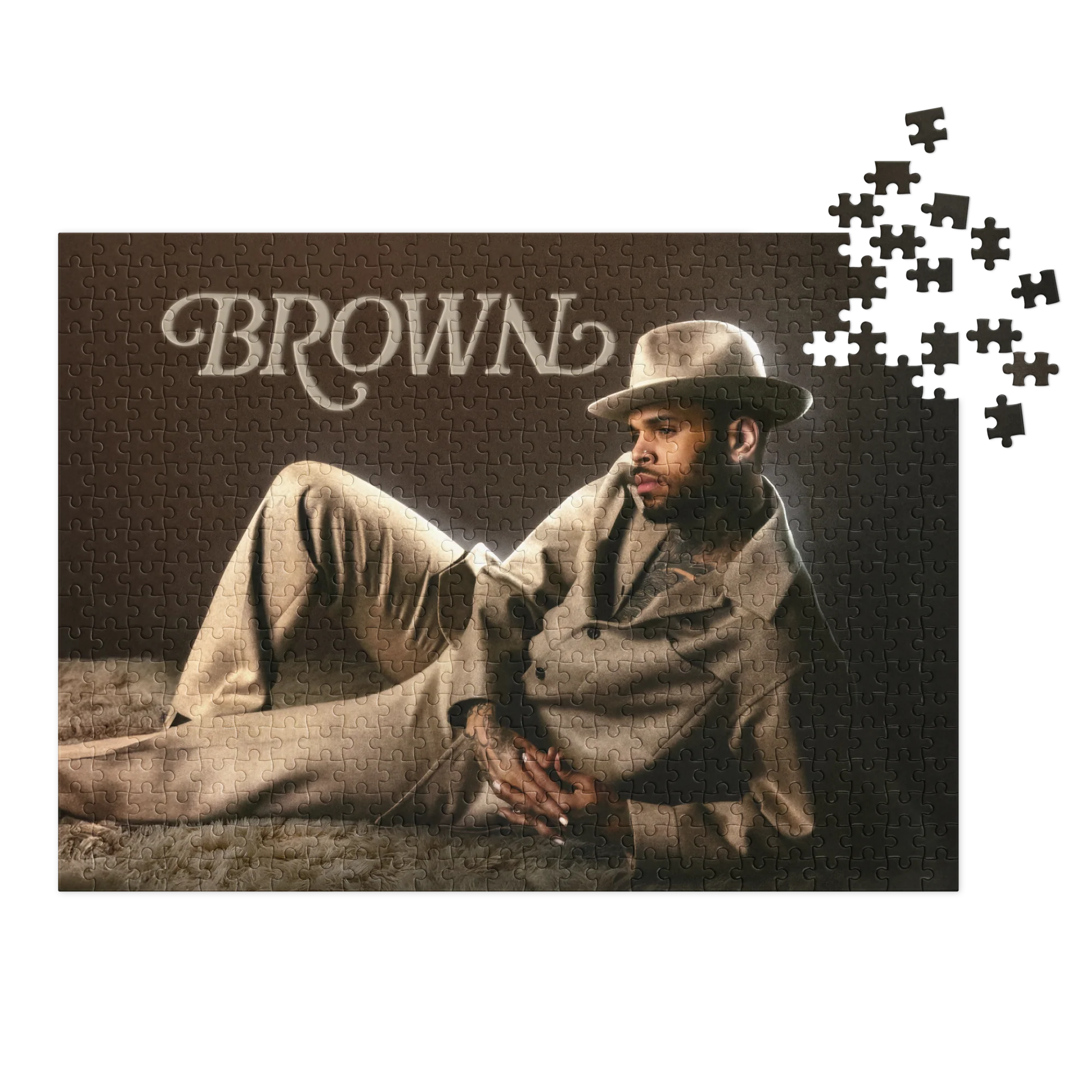 BROWN PUZZLE JIGSAW PUZZLE WITH TIN - Image 6