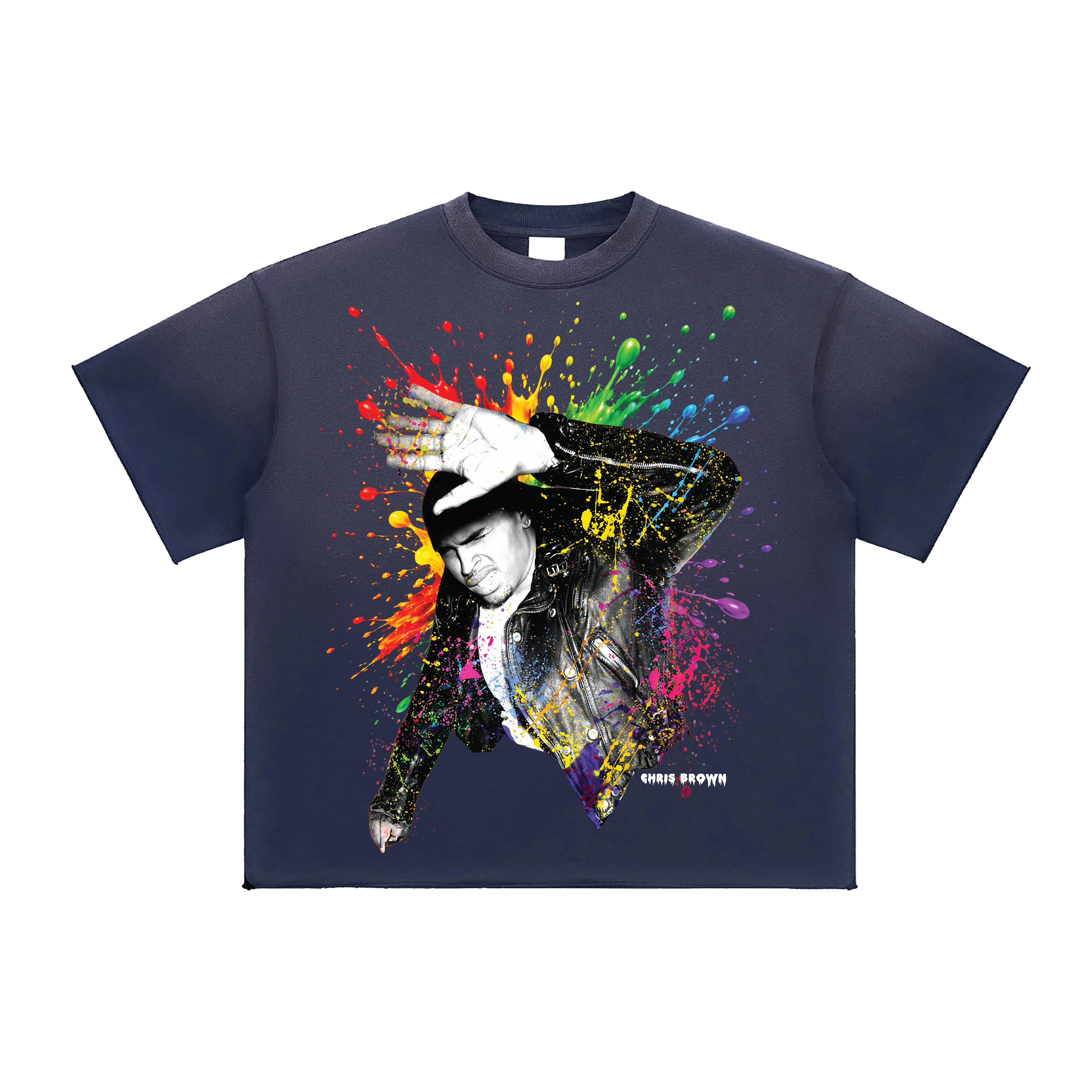 F.A.M.E. 15TH ANNIVERSARY SPLATTER Sun Fade Raw Edge S/S T-Shirt