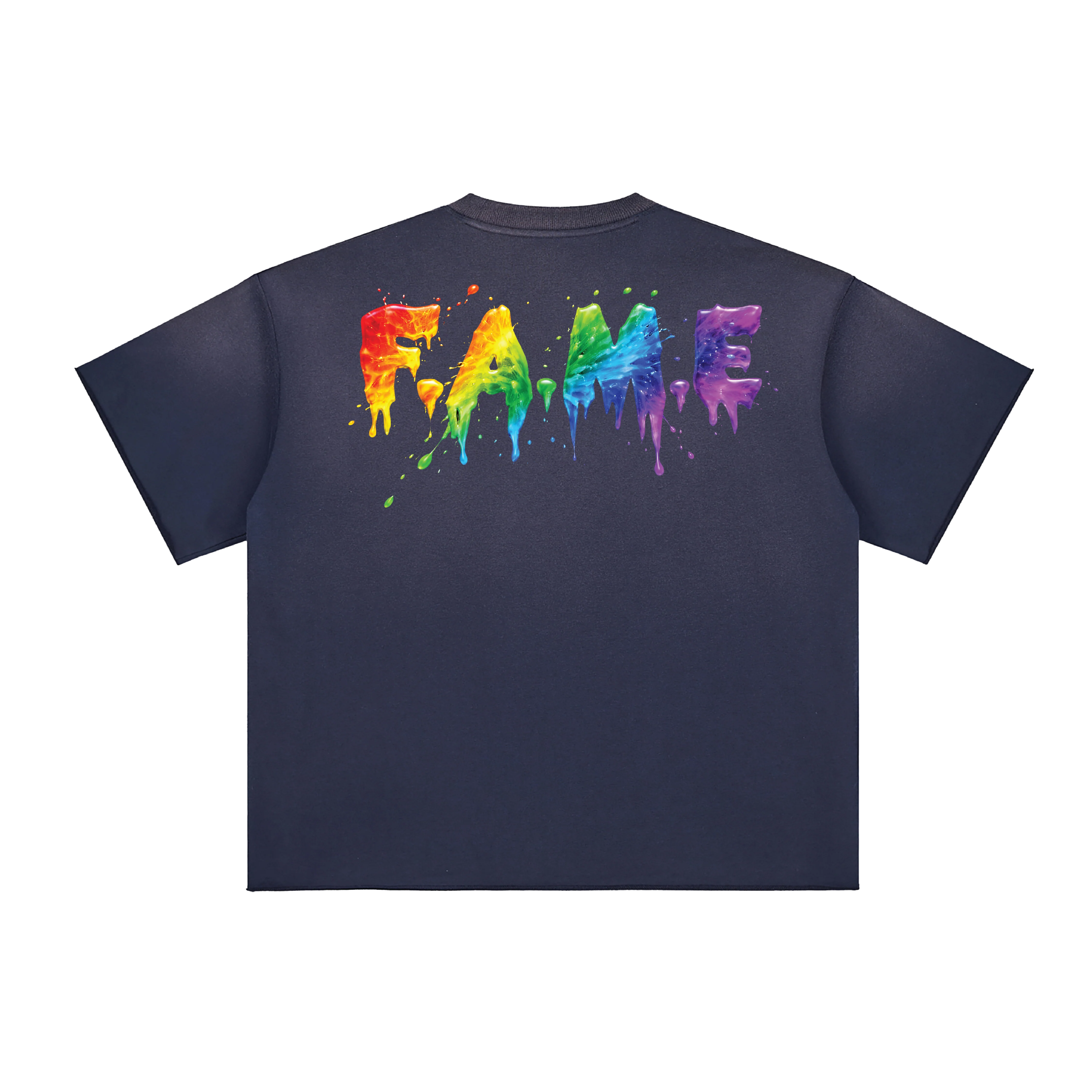 F.A.M.E. 15TH ANNIVERSARY SPLATTER Sun Fade Raw Edge S/S T-Shirt - Image 2