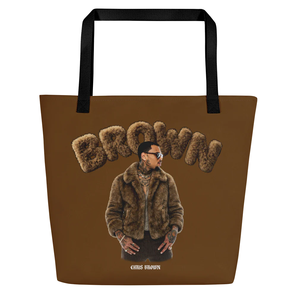 FUZZY BROWN All-Over Print Large Tote Bag