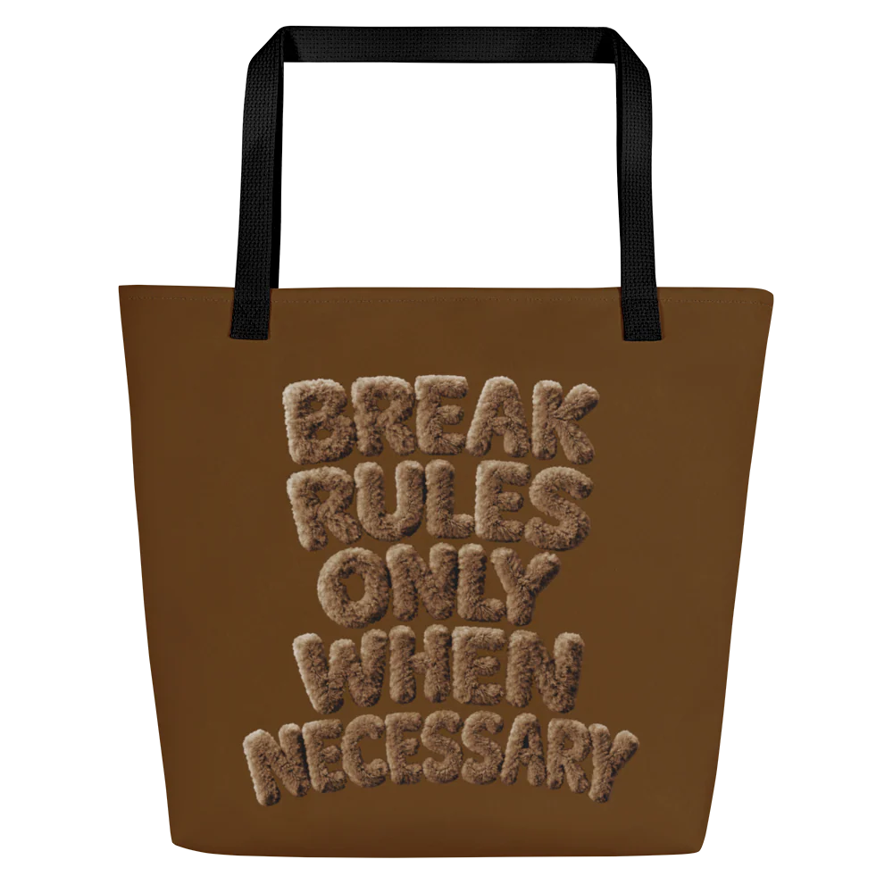 FUZZY BROWN All-Over Print Large Tote Bag - Image 2