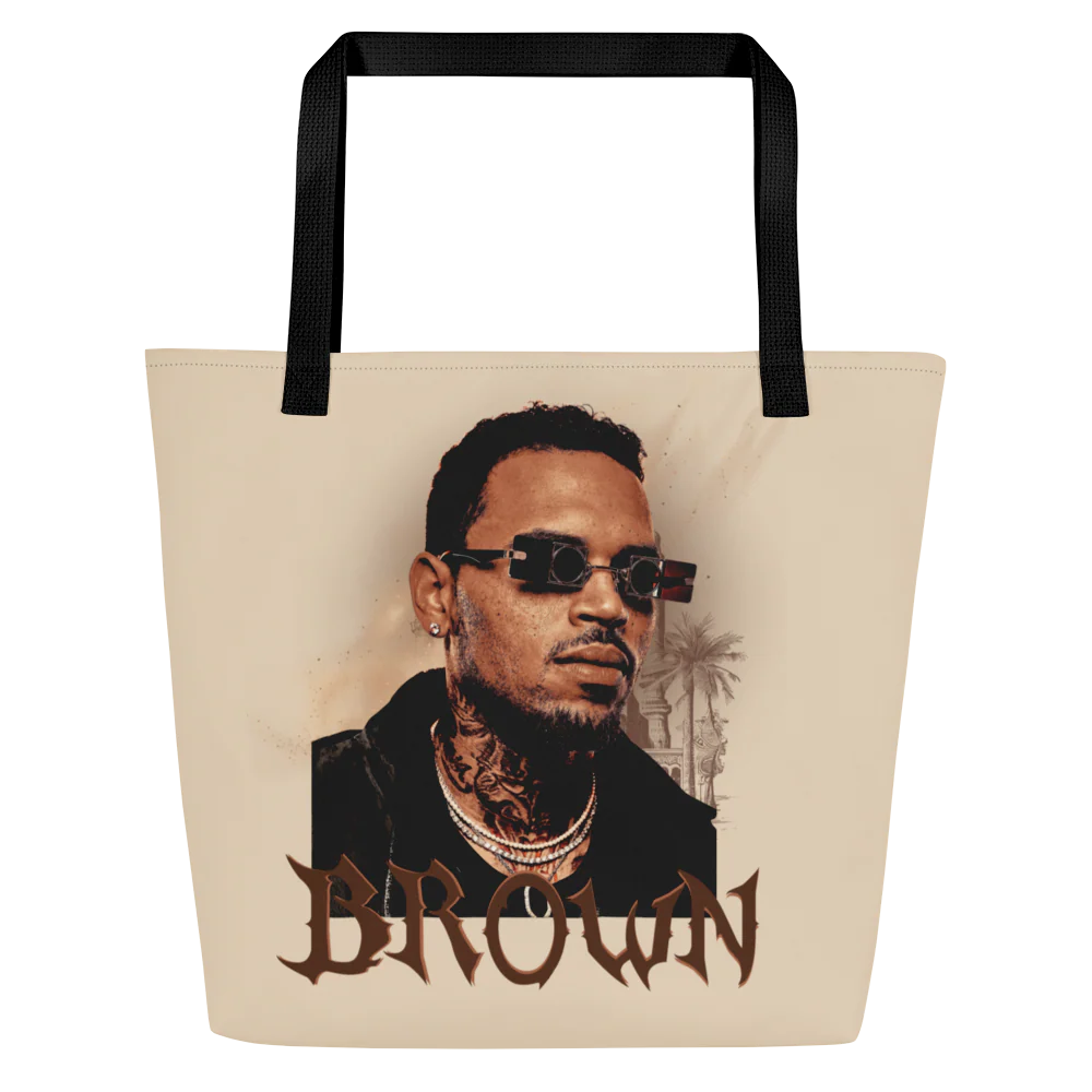 HIGHLINE BROWN All-Over Print Large Tote Bag