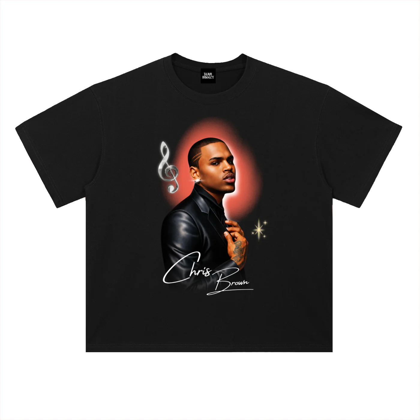 SUIT & TIE AIRBRUSH BLACK S/S T-SHIRT