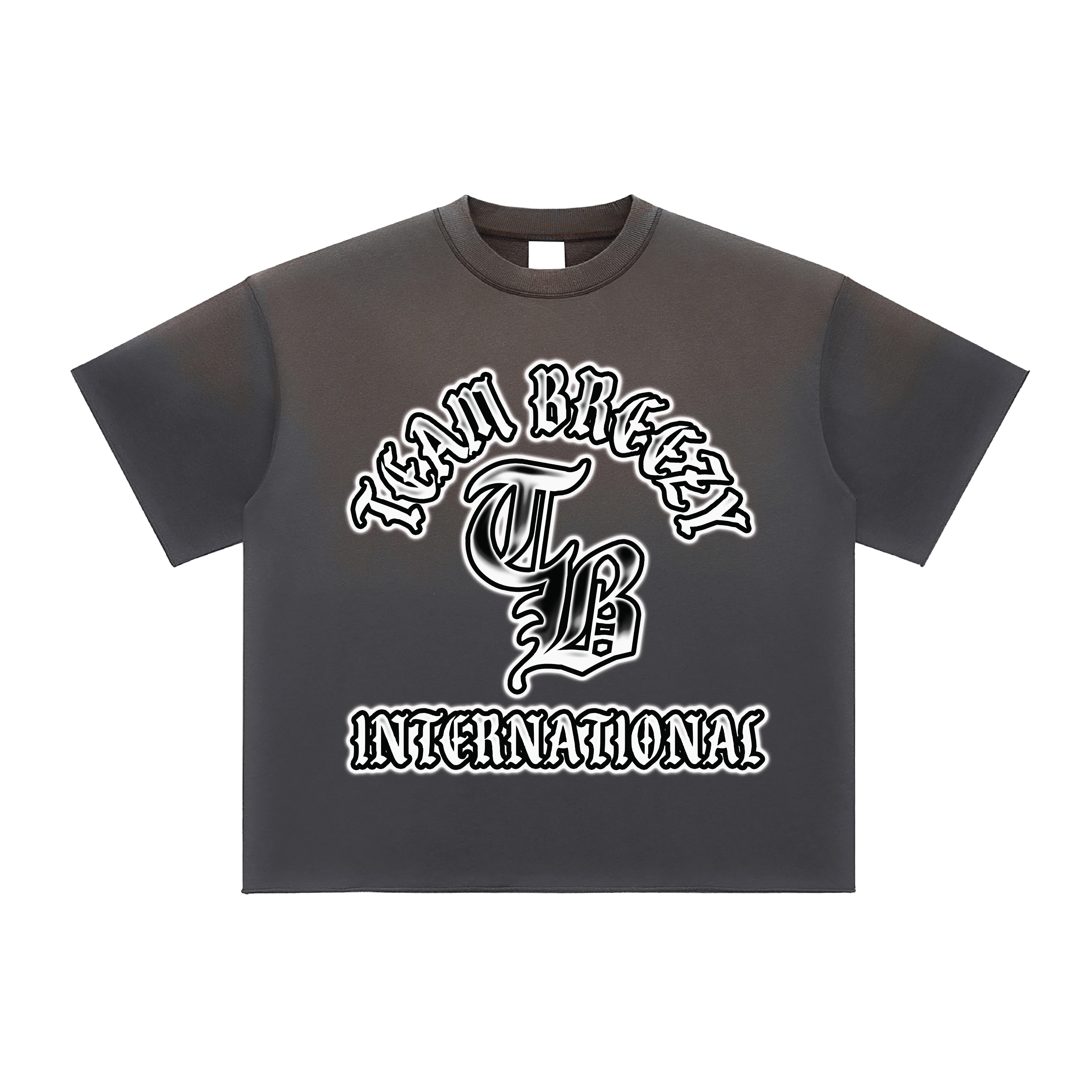 TEAM BREEZY INTERNATIONAL BLACKLETTER SUN FADE RAW EDGE S/S T-SHIRT