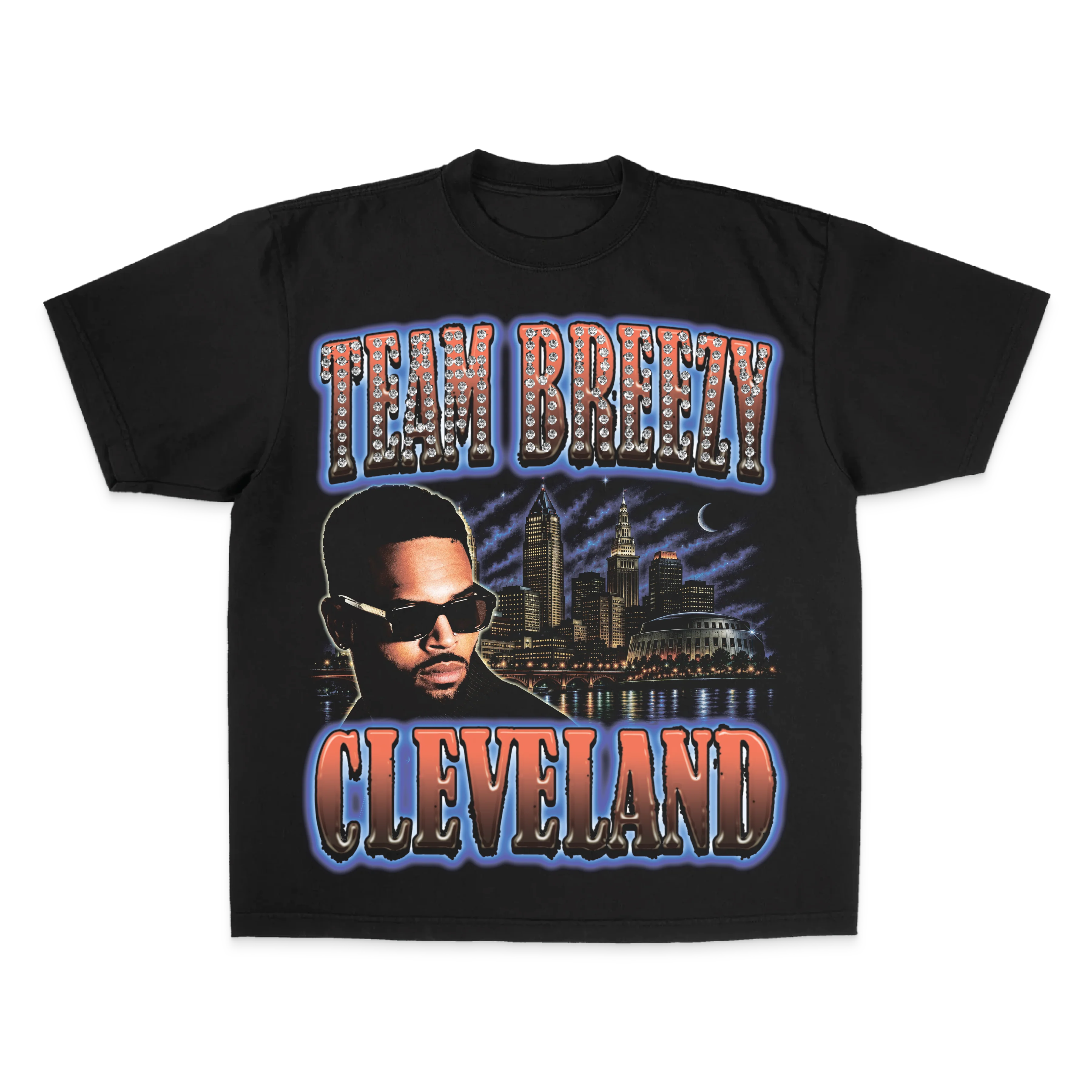 TEAM BREEZY REP YOUR CITY S/S T-SHIRT W/ RHINESTONES