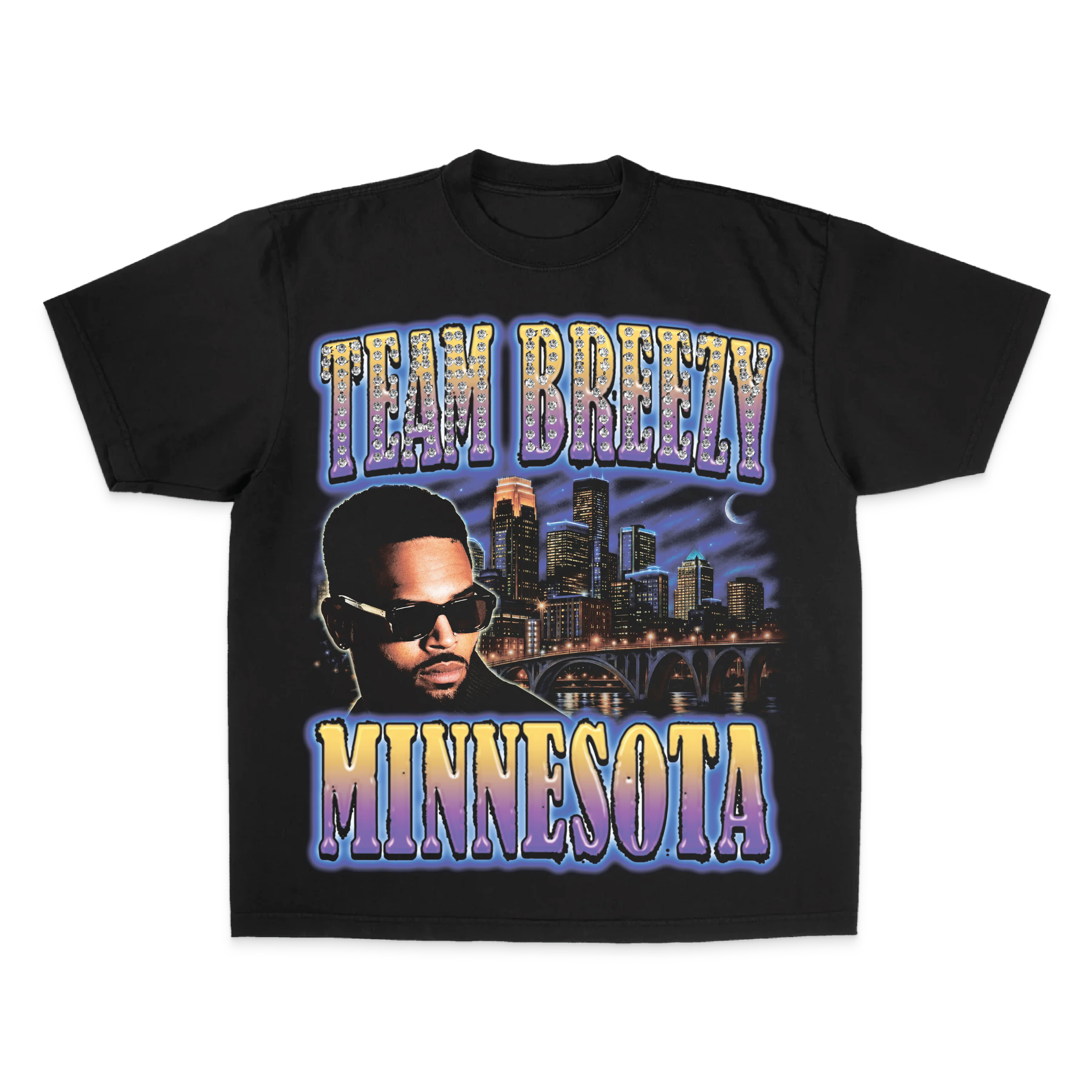 TEAM BREEZY REP YOUR CITY S/S T-SHIRT W/ RHINESTONES - Image 3